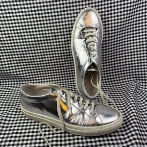 Common Projects Achilles Low Silver Metallic Leather Sneakers EU 39 Women’s 8
